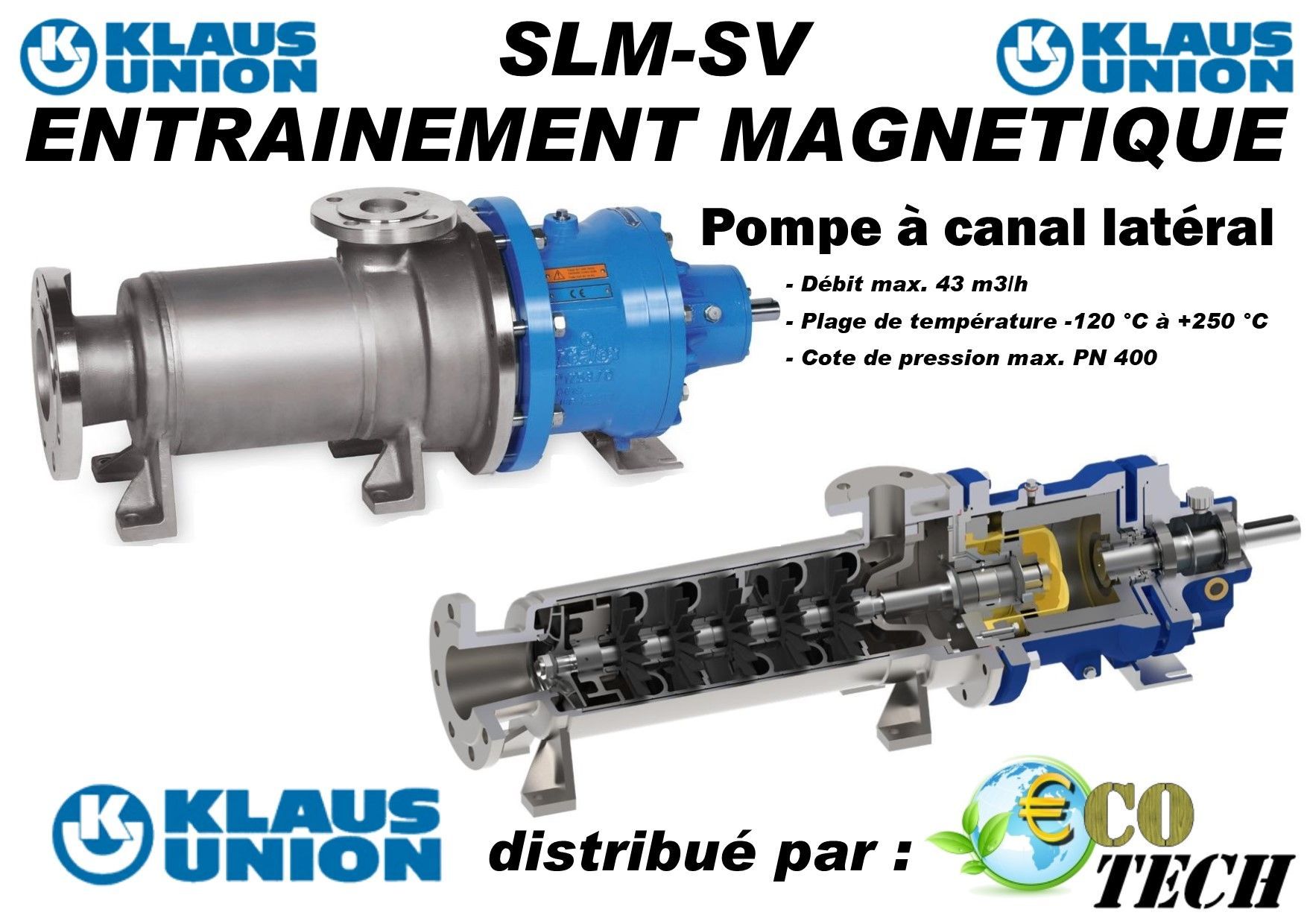 Klaus-union slm-sv - pompe centrifuge à canal latéral à entrainement magnétique_0