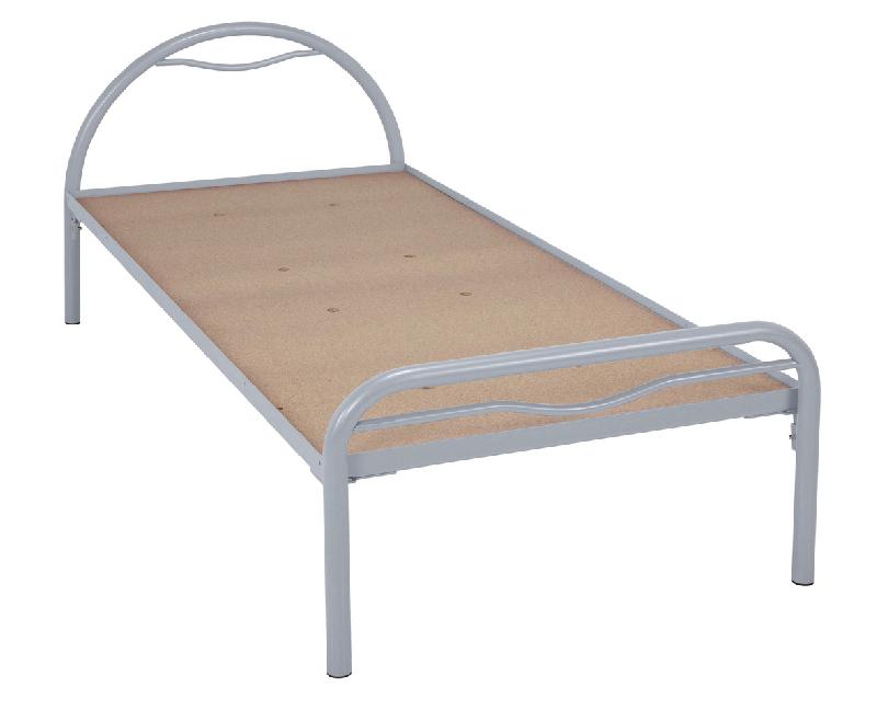 LIT TÊTE ARCEAU MÉTAL ALBA SOMMIER AGGLO 80X200 CM COLORIS RAL 9006 ALU - MANUTAN COLLECTIVITÉS