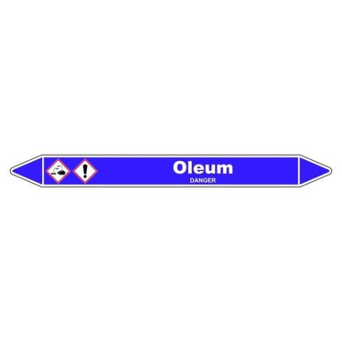 LOT DE 3 - MARQUEUR DE TUYAUTERIE - OLEUM - NFX 08-105 - VINYLE LAMINÉ 150 X 12 MM