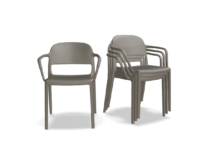 Lot de 4 chaises avec acc. BLENDY - marron_0