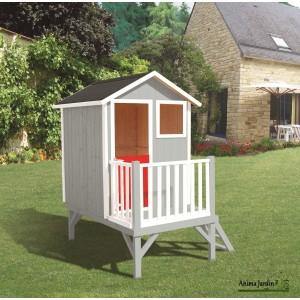 Maisonnette enfant en bois sur pilotis - LOUISE - Dimensions 1,90 x 1,65 x H 2,20 m - Réf. 785227_0