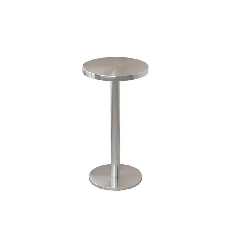 Mobilier de Restauration Petite Table Bistro Ronde en Acier Inoxydable pour Bar Café 70x75cm【BXG-HY70】 - 0730849890622_0