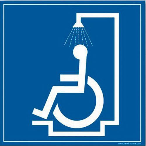 PANNEAU DOUCHE RÉSERVÉE HANDICAPÉS PVC 250X250MM