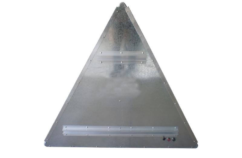 Panneau passage piétons lumineux autonome type A13B - aluminium inoxydable, LED haute visibilité, panneau solaire intégré_0