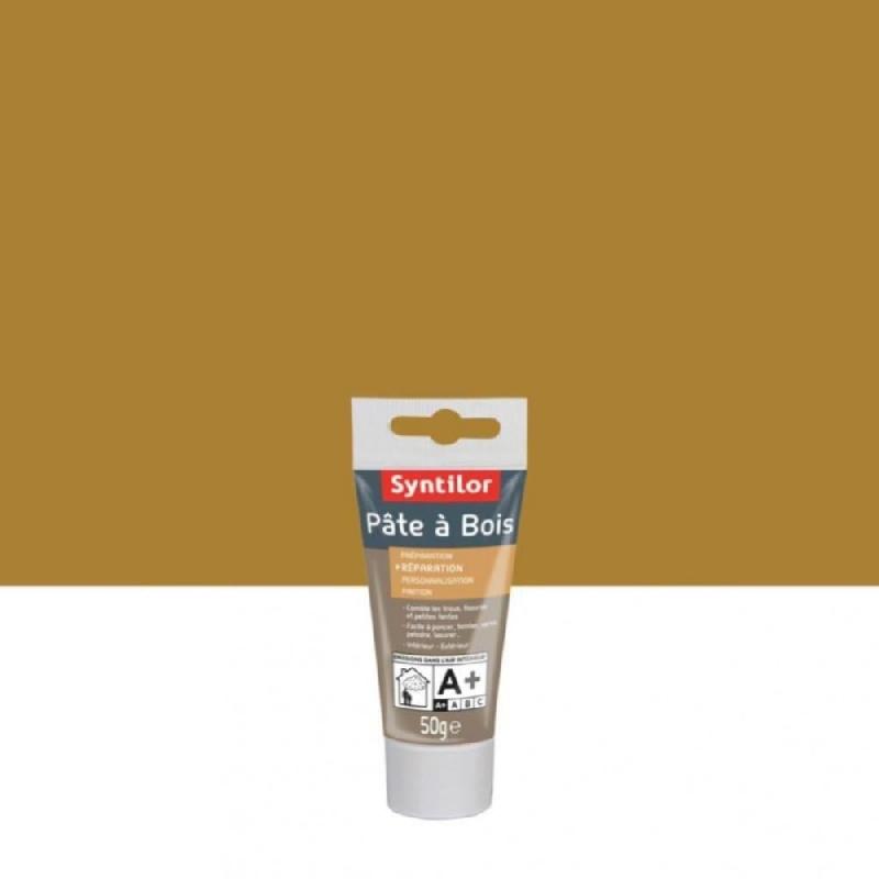 Pâte à bois SYNTILOR - naturel - 50 g - pour reboucher trous et fissures - intérieur/extérieur_0