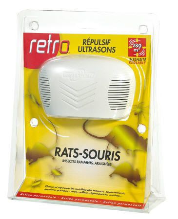 Dispositif répulsif à ultrasons pour rats, souris et insectes, couvre  jusquà 325 m2