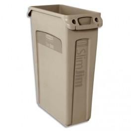 RUBBERMAID COLLECTEUR GRIS AVEC CONDUIT D'AÉRATION SLIM JIM 87L