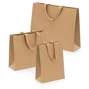SAC KRAFT LUXE NATUREL À POIGNÉES PAPIER