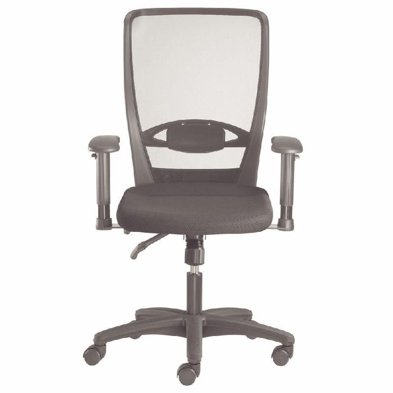 SIÈGE DE BUREAU ERGOMAX MAILLE FILET HAUTEUR AJUSTABLE AVEC ACCOUDOIRS À ROULETTES HAUTEUR DOSSIER 64 CM NOIR