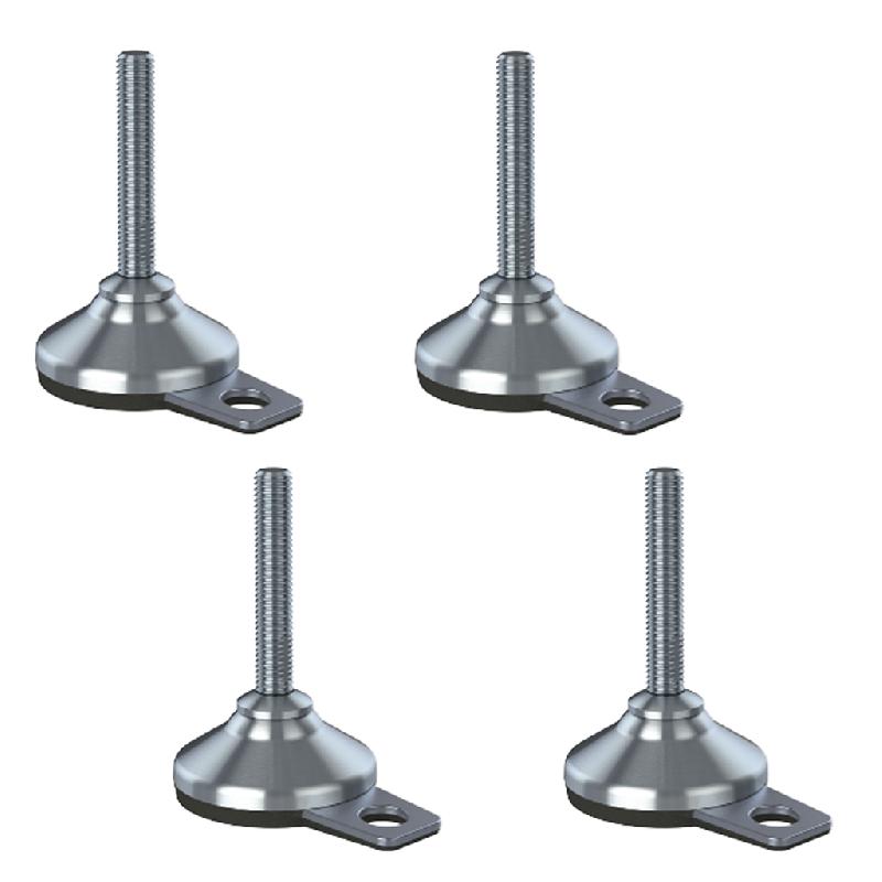 Pieds de nivellement en acier inoxydable 12x70x65mm base et patin anti-vibration 900kg-Set of 4_0