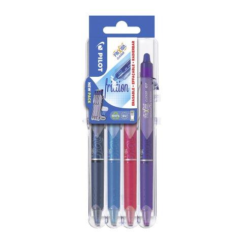 STYLO ROLLER PILOT FRIXION BALL CLICKER EFFAÇABLE ÉCRITURE FINE - SET DE 4 COULEURS FUN