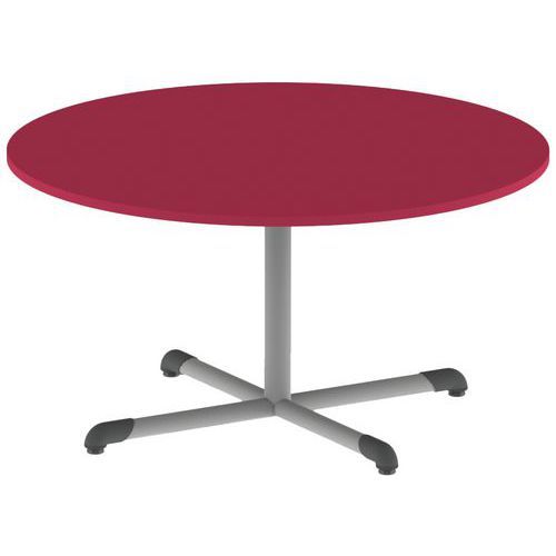 TABLE BANDANA RONDE Ø 120 CM FIXE T4 STRAT CERISE GRIS - MOBIDECOR