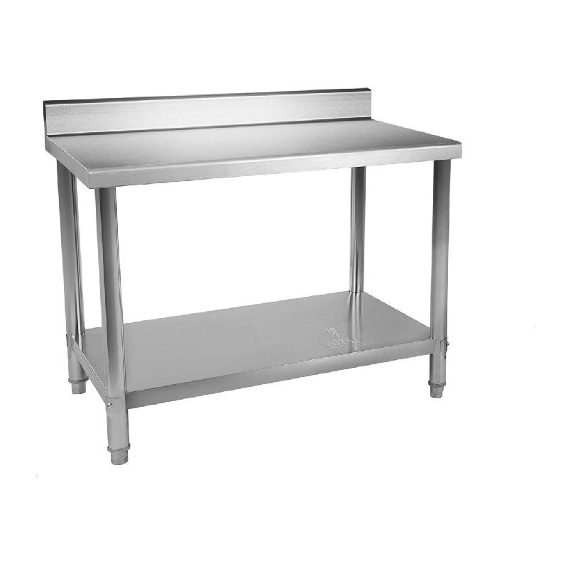 Table de travail cuisine professionnelle - Acier inoxydable 150 x 60 cm avec dosseret - Réf. 14_0003658_0