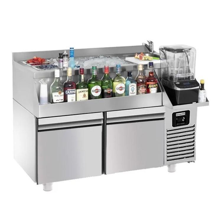 Table réfrigérante bar/boissons 2 tiroirs pleins - 1,2 x 0,6 m - 150 L_0
