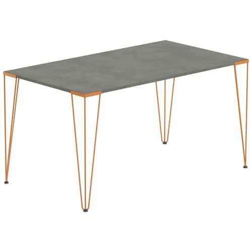 TABLE RÉUNION LORI 120 X 80 CM PLATEAU BÉTON PIED TERRACOTTA - MBA