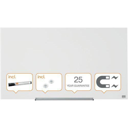 TABLEAU EN VERRE NOBO - FORMAT 993 X 559 MM - BLANC - NOBO
