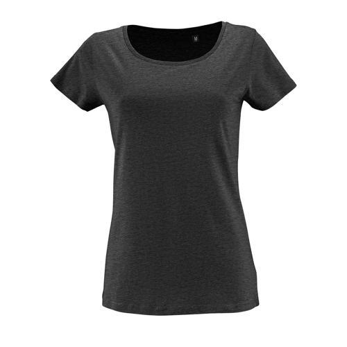 TEE-SHIRT PERSONNALISABLE FEMME EN COTON ORGANIQUE BIO ANTHRACITE CHIN
