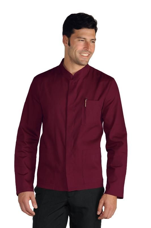 VESTE HOMME COL MAO TISSU LÉGÉ COREANA BORDEAUX