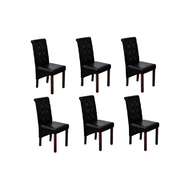 VidaXL Chaises à manger lot de 6 noir similicuir Modèle Zanelis - 160318_0