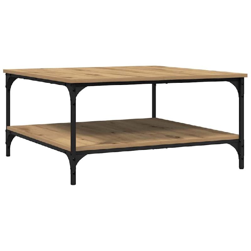 VidaXL Table basse chêne artisanal 80 x 80 x 40 cm Bois d'ingénierie Modèle Arcanes - 883498_0