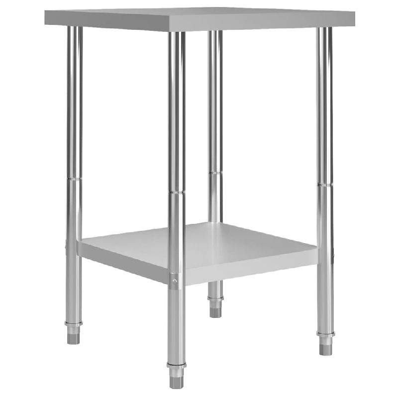 Vidaxl table de travail de cuisine 60x60x85 cm acier inoxydable 51184_0