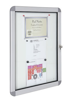 Vitrine d'affichage extérieur design - angles PVC arrondis - serrure noyée - épaisseur 4 cm_0