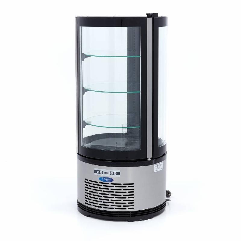 Vitrine réfrigérée à gâteaux ronde - 100 L - Noire | Maxima_0