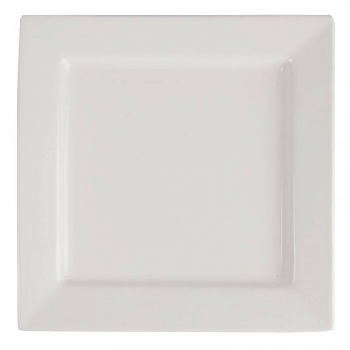 ASSIETTES CARRÉES À LARGE BORD EN PORCELAINE LUMINA 233 MM - LOT DE 4