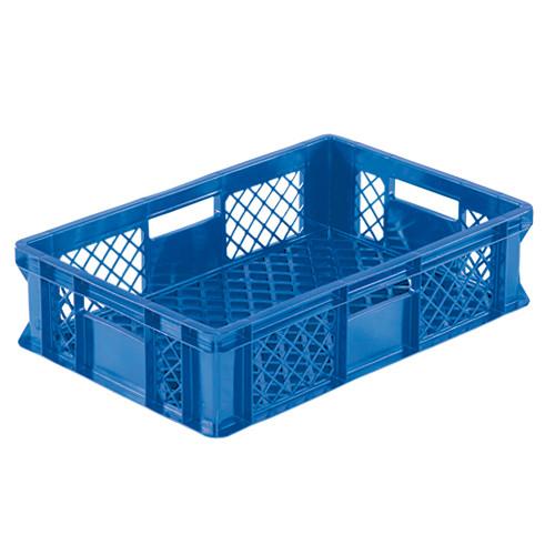 Bac plastique gerbable Norme Europe ajouré Eco multicolore Bleu 600 x 400 x 150 mm - Réf : BAC159BE6415012_0