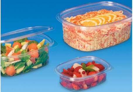 Boîtes alimentaires pour salade Standipack - design ovale - monomatériau OPS - formats de 150 à 2000 cc_0