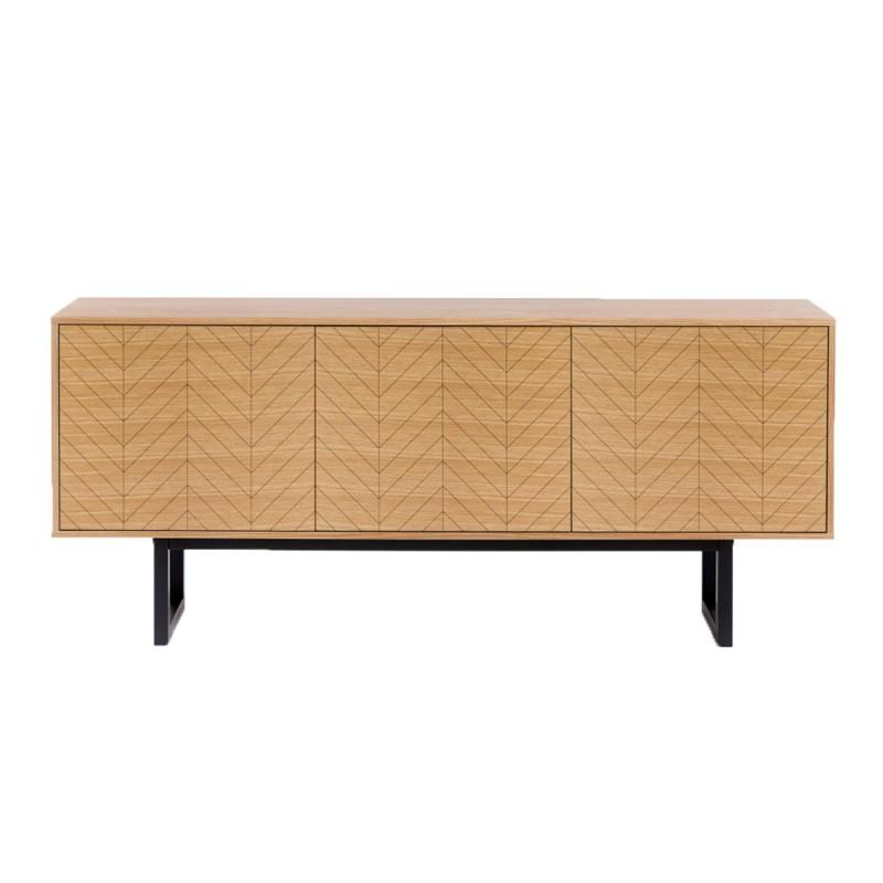 Buffet 3 portes Triangle Camden 175cm - Chêne & Noir - Style scandinave - Woodman - Paris Prix_0