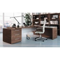 Bureau de direction maxi rangement Senator - avec caisson et retour décalé en verre - Office & Co._0