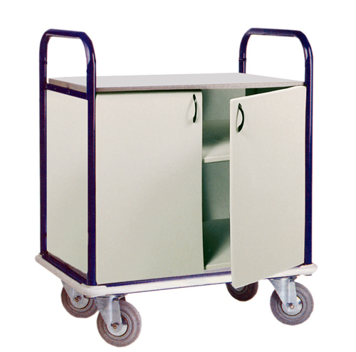 Chariot placard - Réf CP-1 - BIOLAB - mobile avec forte portée et rangement sécurisé_0