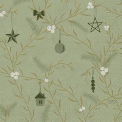 DUNI - Serviette ouate 33x33cm 3 plis Noel Pistachio 4x250 = 1000 pièces - vert papier 211529_0