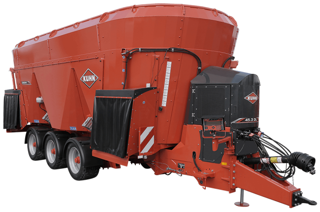Mélangeuse traînée Euromix 45.3 DL - Kuhn - 3 vis verticales, 45 m3, distribution latérale_0
