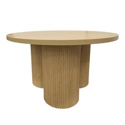 Oviala Business Table basse ronde 80 cm scandinave bois clair - noir Bois massif 113755_0