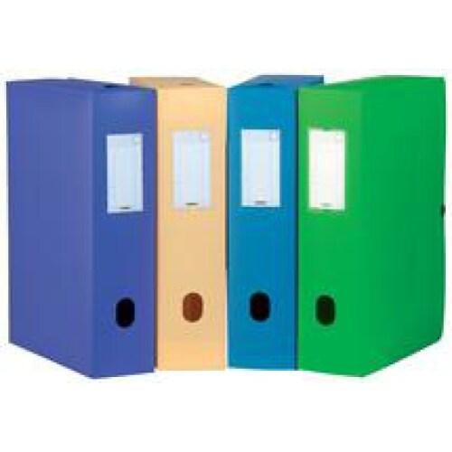 Oxford Lot de 12 Boîte de classement Memphis, en PP 7/10e, dos 40 mm, coloris assortis (bleu, lilas, anis, maïs) - 3045058650040_0