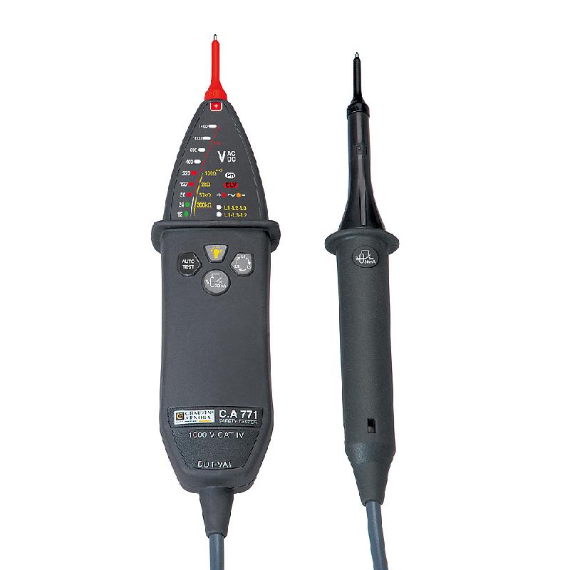 P01191771A | Détecteur de tension VAT CA771 1 000 VAC / 1 400 VDC et de déclenchement DDR, avec pointes IP2X_0