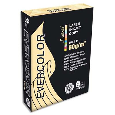 PAPIER COULEUR RECYCLE EVERCOLOR - COLORIS IVOIRE - 80 G - A4 - RAMETTE DE 500 FEUILLES - LOT DE 5