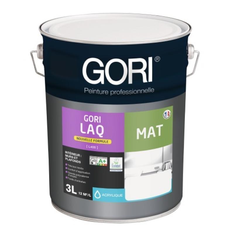 Peinture acrylique murs plafonds et menuiseries intérieures GORI laq mat coloris blanc bidon de 3l_0