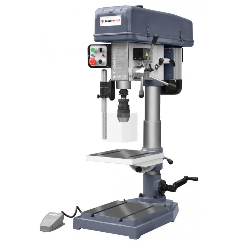 Perceuse d'établi Cormak W25 - Précision de perçage, taraudage et alésage - Table inclinable et rotative_0