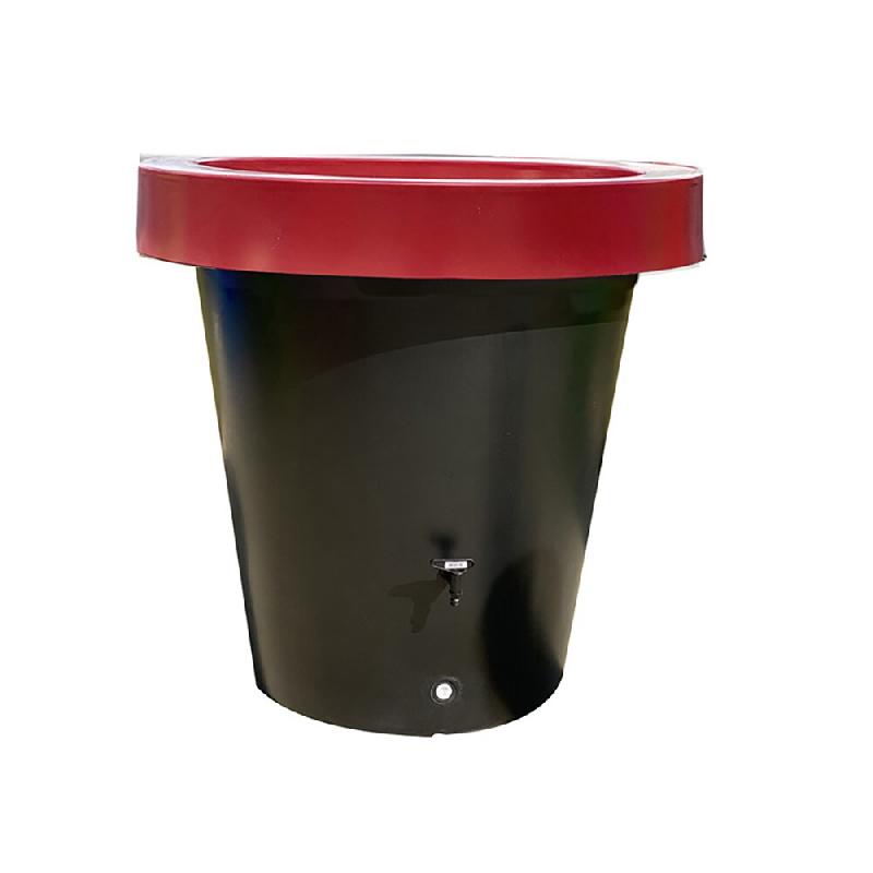 PLAST'UP ROTOMOULAGE Carré de plantation récupérateur d'eau de pluie lluvia  420l - NOIR ROUGE - noir 0036336945777_0