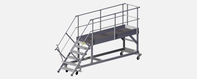 Plateforme d’accès benne - Structure aluminium - Marches antidérapantes - Rampes et garde-corps_0
