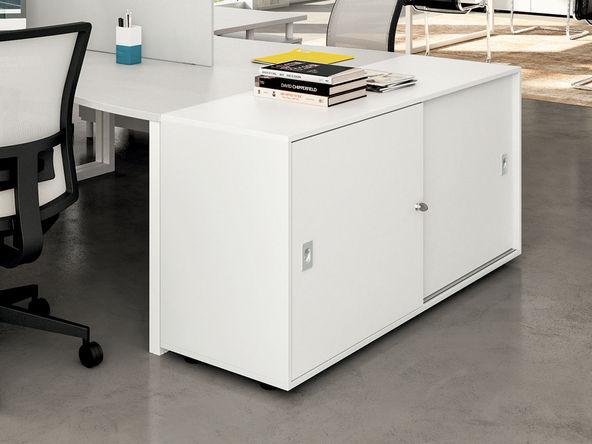 Armoire portes coulissantes hauteur bureau Okly en bois_0