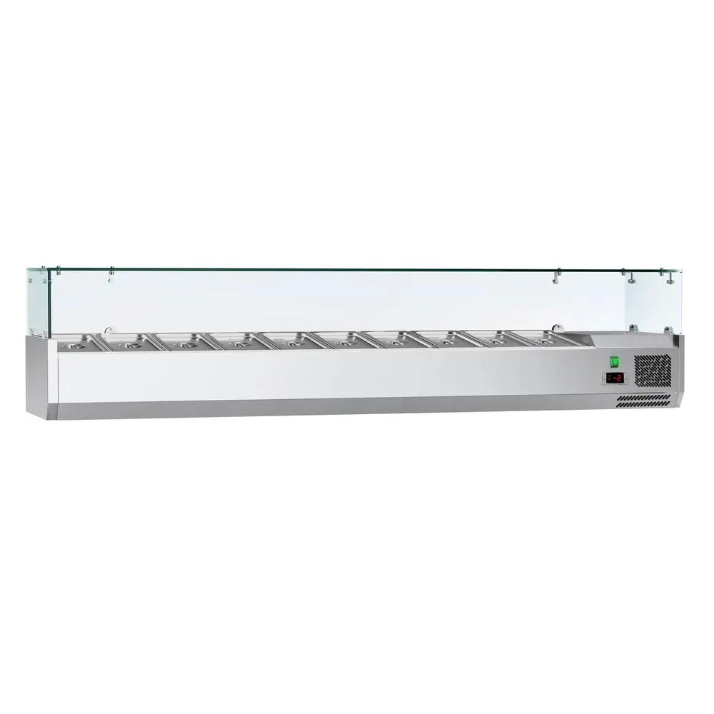 Saladette de comptoir 2000mm - 10 ou 20 parfums - réfrigérée à poser_0
