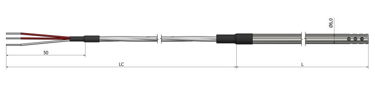 Sonde à résistance tubulaire (RTD) ajourée PT25 - Type Pt100, Pt500, Pt1000 - Classe A ou B - Montage 2, 3 ou 4 fils_0