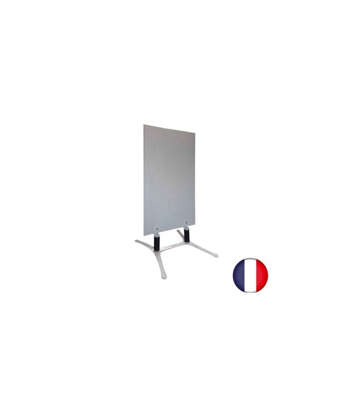 Stop trottoirs - interface plv - plaque pvc blanche sur piétement métal dimensions 120 x 60 cm_0