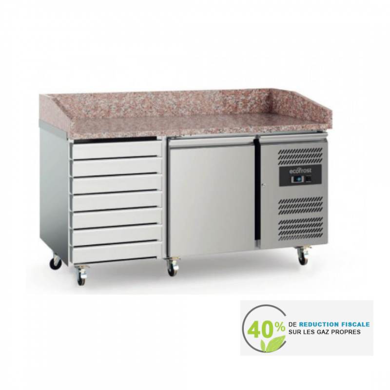 Table de préparation à pizza 1 porte avec 7 tiroirs Modèle EcoFrost - Réf 7950.5145_0