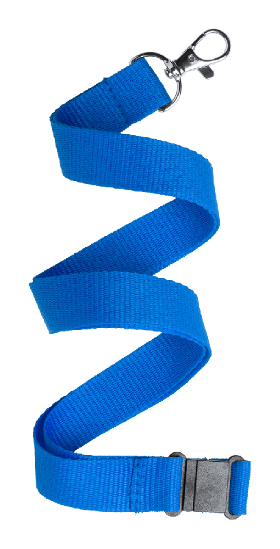 Tour de cou en polyester - Mousqueton métal - Boucle anti-étranglement - Couleur bleu_0