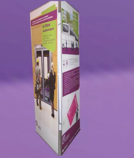 Totem triple faces pliable en aluminium - 90x210 cm - Livré avec housse et 3 visuels Prolite M1_0